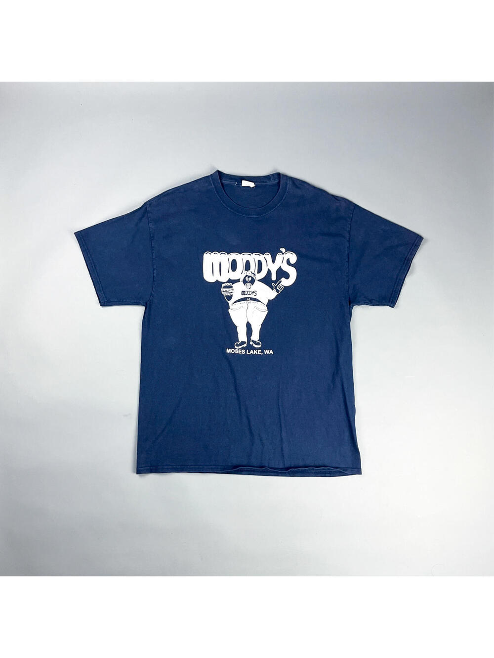 Vintage Graphic T-Shirt | Navy Blue Hamburger Joint 'Woody's' T-Shirt